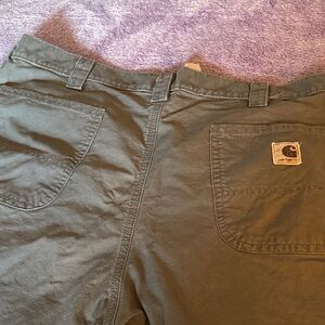Carhartt Dark Olive Green Work Pants Mens 38x32